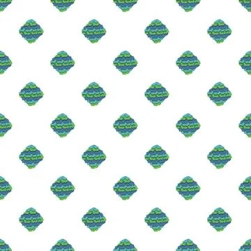 Abstract artichoke scales seamless pattern in blue and green Illustrazione stock