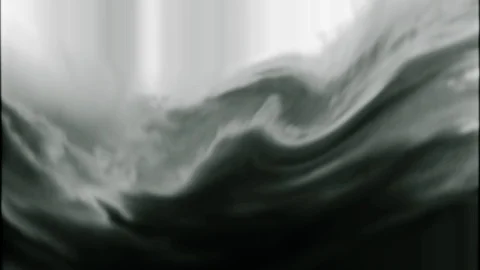 ABSTRACT artificial blurred white on black waves with the effect of a foggy Stock Footage 123967446