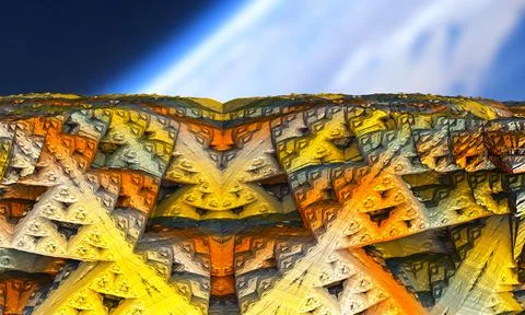 Abstract artificial computer generated iterative flame fractal art image of a Stock Illustration