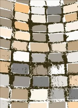 Abstract artificial grunge stone block paving Stock Illustration
