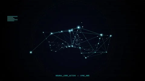 Abstract artificial intelligence brain. Abstract digital neural network Stock Footage 339988812