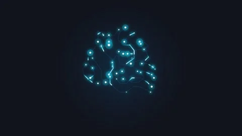 Abstract artificial intelligence brain activity motion graphic animation da.. Stock Footage 340971063
