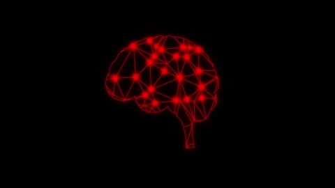 Abstract Artificial Intelligence brain animation.Neon brain icon animation... Stock Footage 327758911