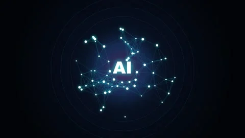 Abstract artificial intelligence concept showing glowing neural network nod.. Stock Footage 346635204