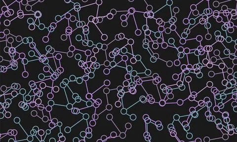 Abstract artificial intelligence structure on black background. Stockillustratie