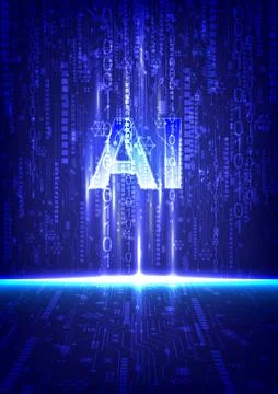 Abstract artificial intelligence technology background concept. Stockillustratie