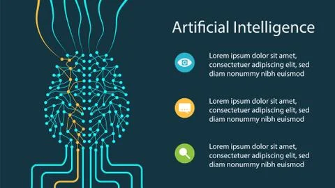Abstract Artificial intelligence. Technology web background. Virtual concept Stock-Illustration
