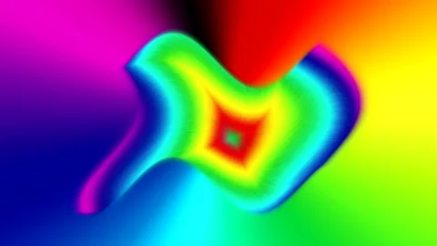 Abstract artificial whirlpool from a square of seven colors #5 Stock Footage 171579636