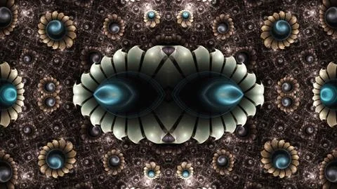 Abstract artistic 3d computer generated unique fractals shapes patterns artwo Stock Illustration