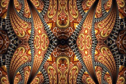 Abstract artistic 3d computer generated unique arrow shaped fractals shapes p Stock Illustration