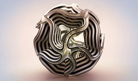 Abstract Artistic 3d Computer Generated illustration Digital Artwork Of A Bal Stock Illustration