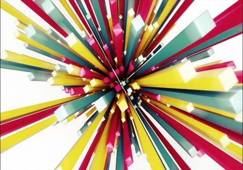 Abstract artistic 3d computer generated illustration of a multicolored rays a Stock Illustration