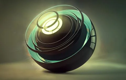 Abstract Artistic 3d Computer Generated illustration Digital Artwork Of A Bal Stock Illustration