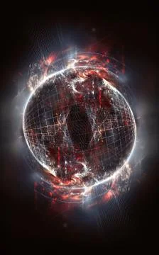 Abstract Artistic 3d Computer Generated illustration Artwork Of A Ball On A U Stock Illustration