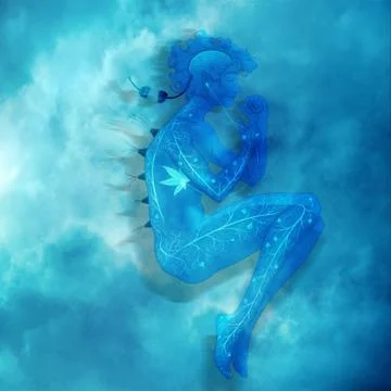 Abstract Artistic 3d Rendering Illustration Of A Sleeping Artificial Intellig Stock Illustration