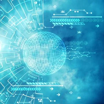 Abstract Artistic 3d Rendering Illustration Of A Data Visualization In A Clou Illustrazione stock