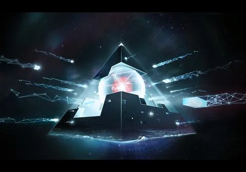 Abstract Artistic 3d Rendering Illustration Of A Powerful Alien Energetic Pyr Stock Illustration