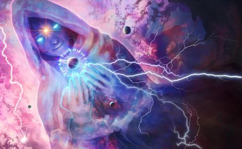 Abstract artistic 3d rendering illustration of an alien powerful creature con Stock Illustration