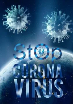 Abstract artistic 3d rendering illustration for stop COVID-19 disease from sp Stock Illustration