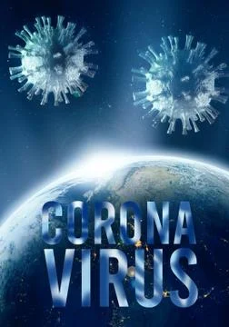 Abstract artistic 3d rendering illustration for COVID-19 disease on global ea Stock Illustration