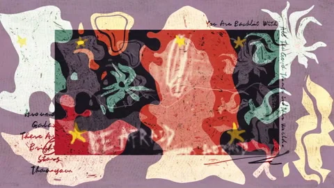 Abstract Artistic Animation of Dynamic Shapes, Hearts, and Lips, Conveying .. Stock Footage 318434499