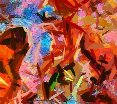 Abstract artistic background. Warm vibrant texture. Modern impressionism wall Stock Illustration