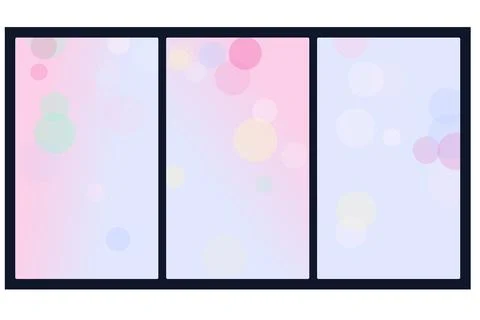 Abstract Artistic Bokeh Light Effect Background Featuring Three Framed Vert.. 库存插图