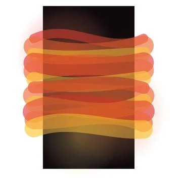 Abstract artistic composition featuring horizontal orange and yellow Stock Illustration