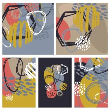 Abstract artistic creative universal cards. Vector  illustration Stock Illustration