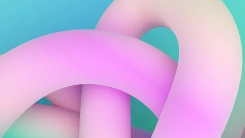 Abstract Artistic Curve Lines Background and Big Swirl Pastel Tones, 3D Ren.. Stock Photos