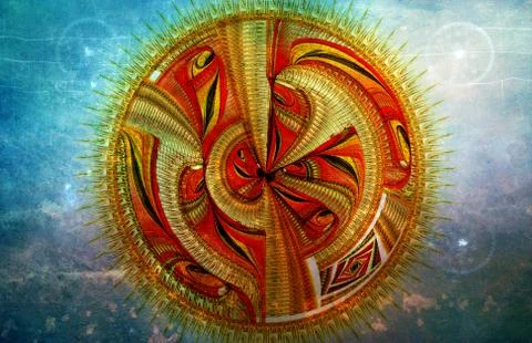 Abstract Artistic Digital Artwork On A Smooth colorful Background Stock Illustration