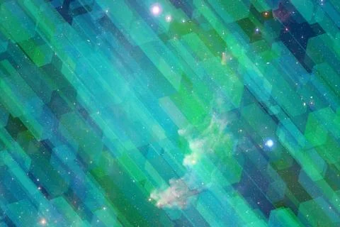 Abstract Artistic Digital Galactic Effect On A Cloudy Galactic theme Backgrou Stock Illustration