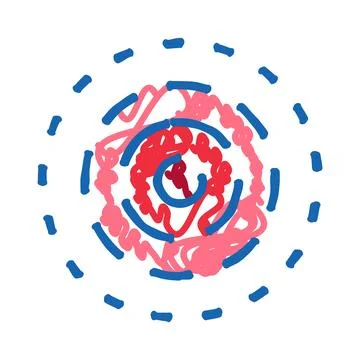 Abstract artistic drawing presenting colorful circular lines Stock Illustration