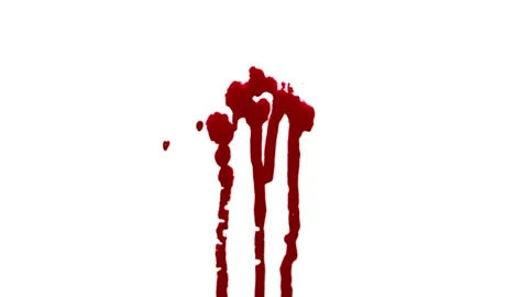 Abstract artistic expression of bold red splashes on white canvas Stock Footage 320407596