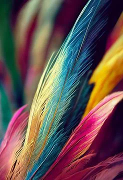 Abstract artistic flying feather pattern Stock Illustration