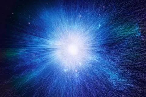 Abstract Artistic Glowing Digital Exploding Energy Artwork 库存照片