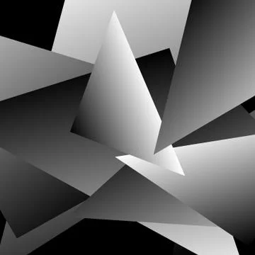 Abstract artistic image with triangular, geometric forms. Angular, edgy artis Stock Illustration