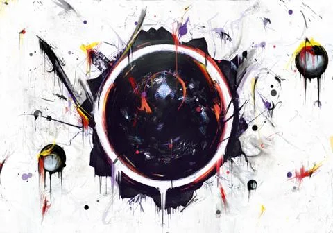 Abstract Artistic Modern 3d Computer Generated Rendering Illustration Of A Ci Stock Illustration