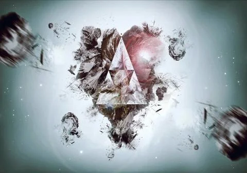 Abstract Artistic Modern 3d Computer Generated Rendering Illustration Of A Di Stock Illustration