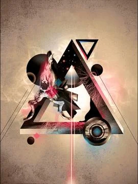 Abstract Artistic Modern 3d Computer Generated Rendering Illustration Of A Di Stock Illustration