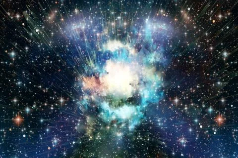 Abstract Artistic Multicolored Glowing Smooth Nebula Galaxy Artwork As A Back Stock Illustration