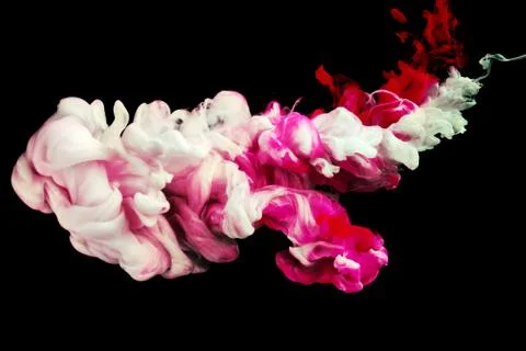 Abstract Artistic Multicolored Liquid Dye On A Black Background Stock Illustration
