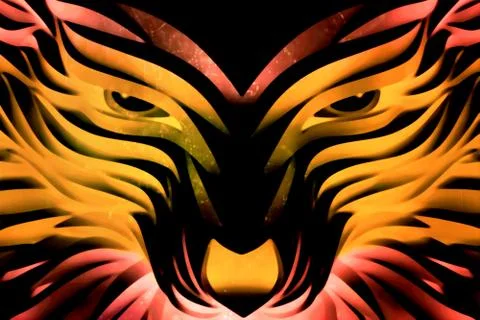 Abstract Artistic Multicolored Powerful Wolf Stock Illustration