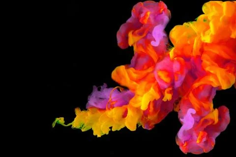 Abstract Artistic Multicolored Smoke Effect On A Black Background Stock Illustration