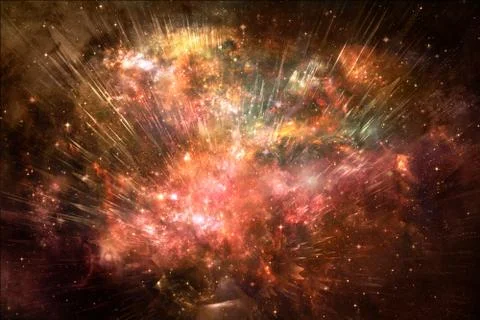 Abstract Artistic Multicolored Smooth Nebula Galaxy Artwork Stock Illustration