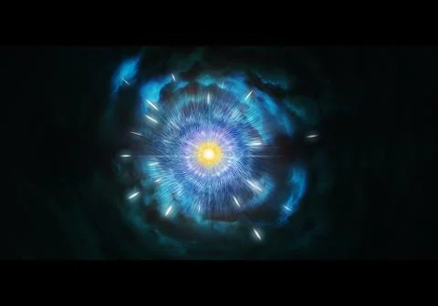 Abstract Artistic Multicolored Unique Star Explosion Artwork Stock Illustration