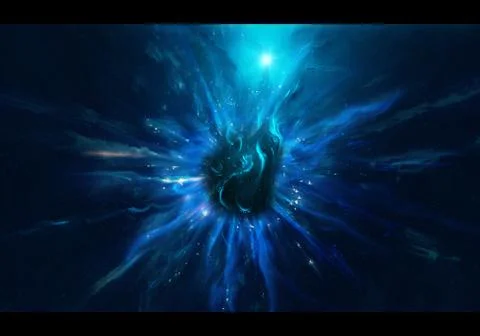 Abstract Artistic Multicolored Unique Supernova Artwork Stock Illustration