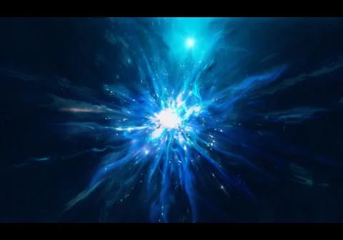 Abstract Artistic Multicolored Unique Supernova Explosion Artwork Stock Illustration