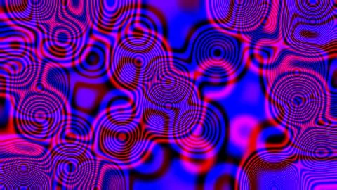Abstract Artistic Psychedelic Pattern with Vibrant Red and Blue Swirls Stock Illustration