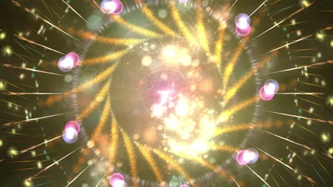 Abstract Artistic Rendering of a Vibrant Circular Light Burst Effect Stock Footage 310173666